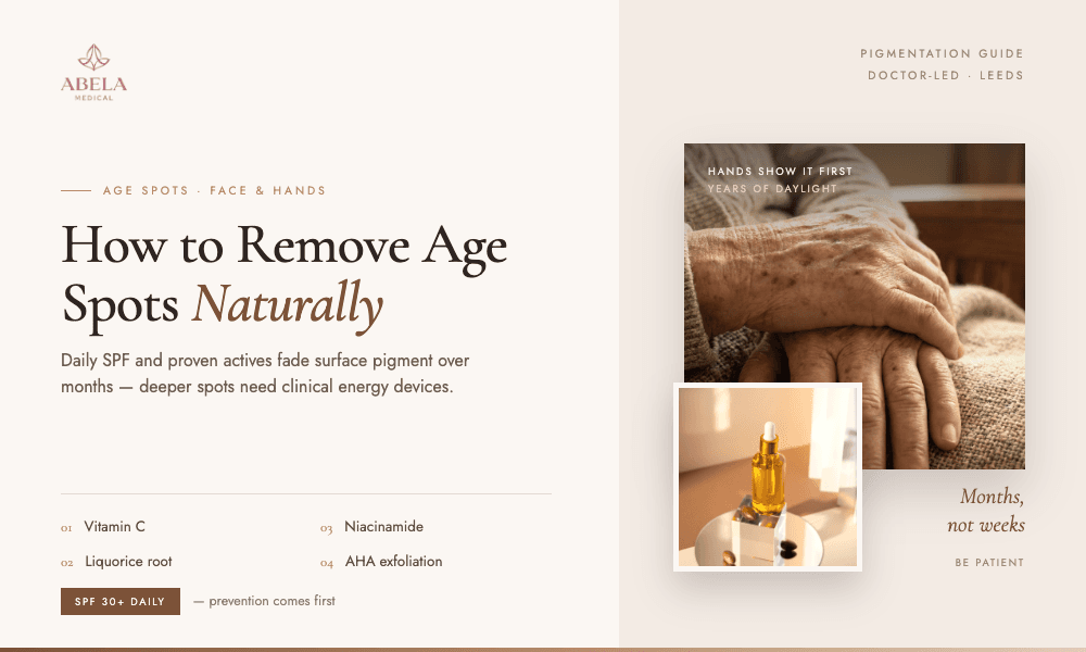 How to remove age spots naturally, explained by Abela Medical